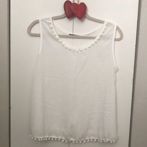 NEW🍭White pom pom Blouse